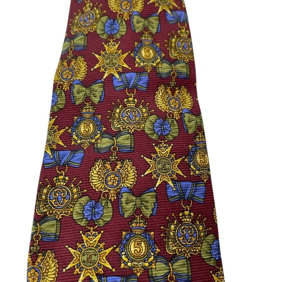 CHANEL Men's Vintage 1990's 100% Silk Tie | Rare Design & Pattern - Picture 4 of 9